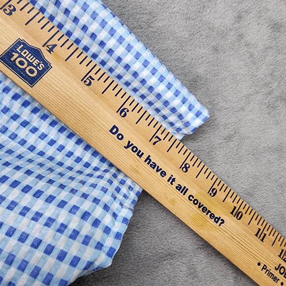 VTG Lati Fashion Sleepwear Women’s MED Gingham Seersucker Pearl Snap House Shirt - Picture 9 of 11